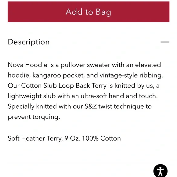 NWT AG Jeans Adriano Goldschmied Nova Cotton Vintage Hoodie Moflog Light Gray XS - Picture 12 of 13